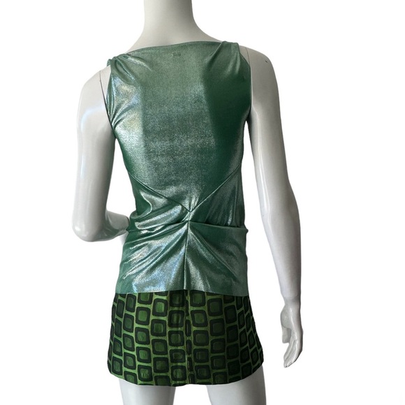 RN CONVERTIBLE Green Metallic Sleeveless Top Size S - Picture 2 of 9